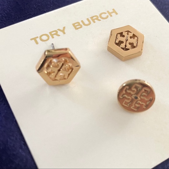 ✨Tory Burch Gold Hex Studs ✨ - Picture 2 of 5